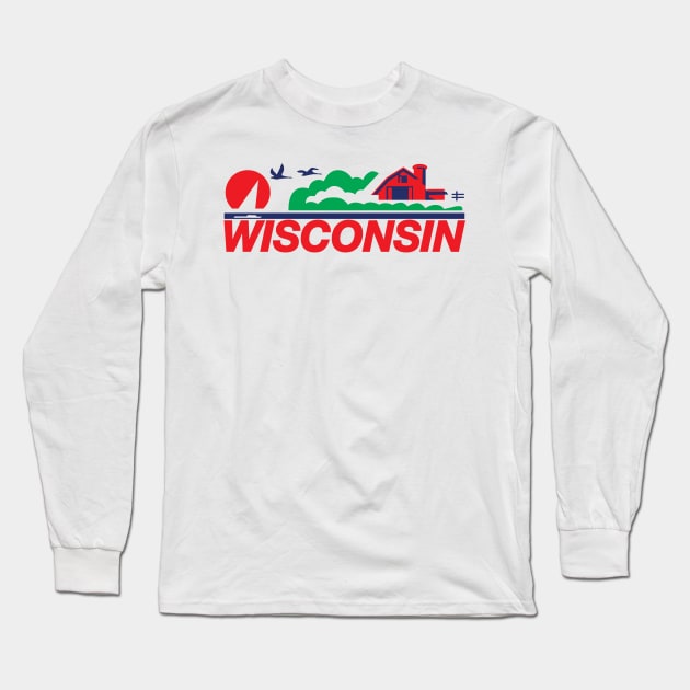 Wisconsin License Plate T-shirt Gift Long Sleeve T-Shirt by KevinWillms1